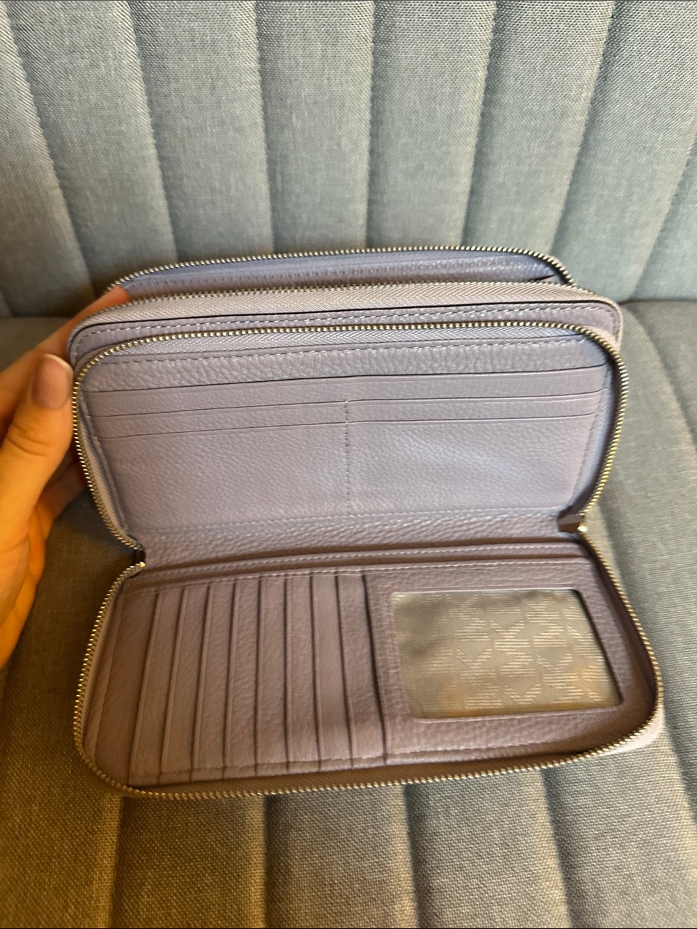 Michael Kors Lavender Saffiano Zip Wallet - Picture 4 of 5